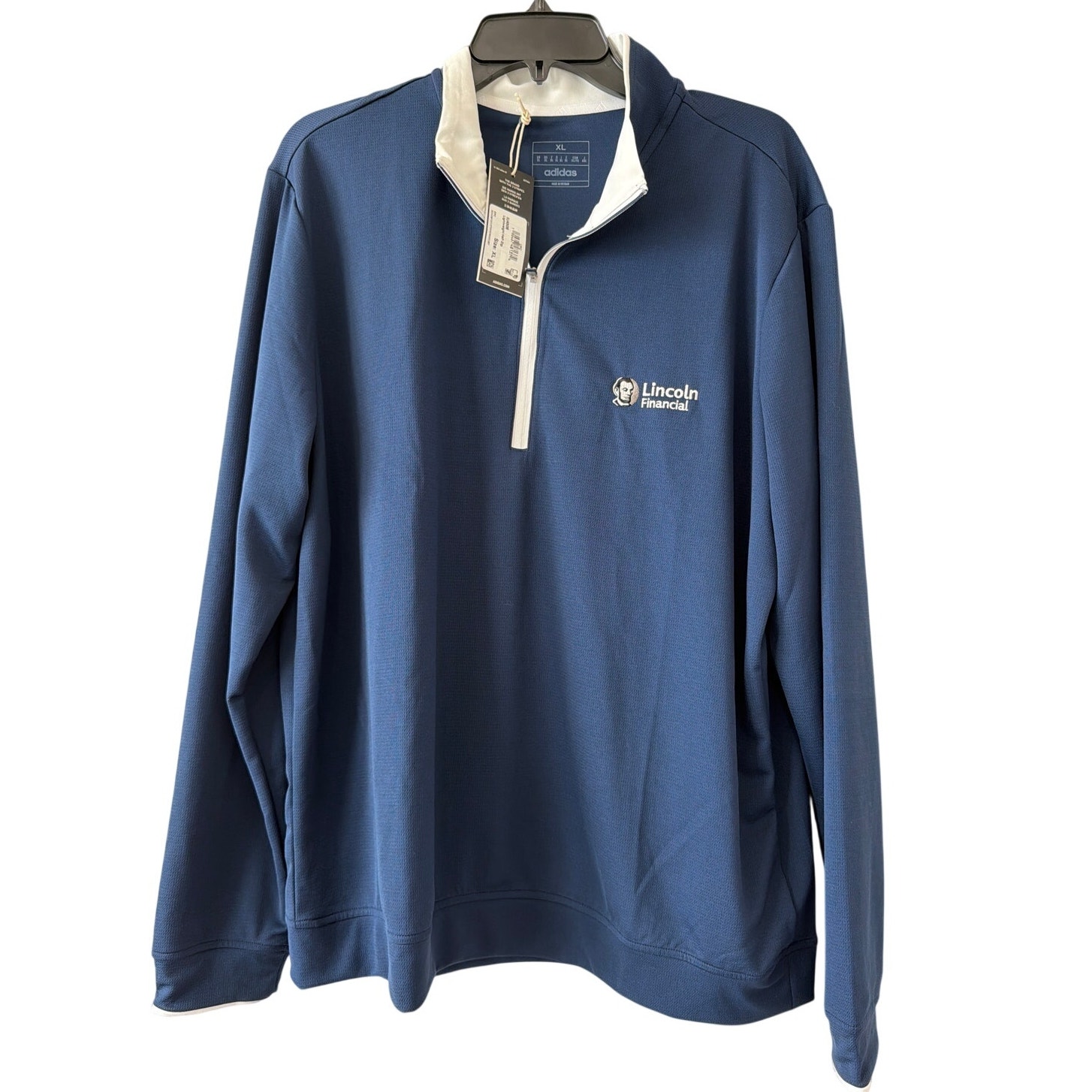 Adidas Navy Blue Lightweight Half-Zip Golf Pullover Lincoln Financial Men’s Xl